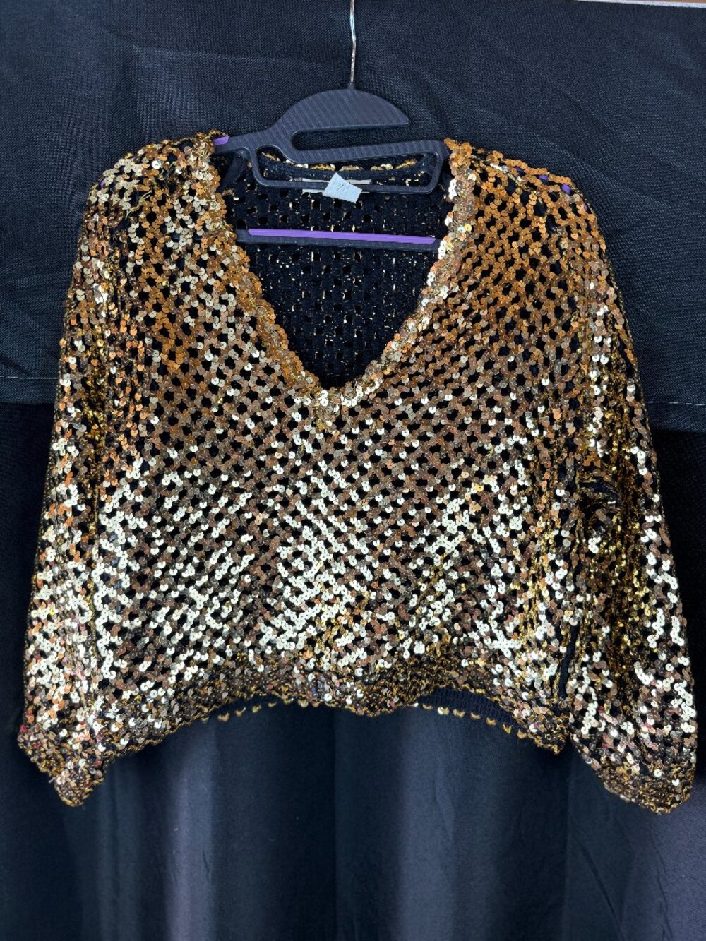Vintage 1980's Three Flags California Sequin Blouse (Size S)